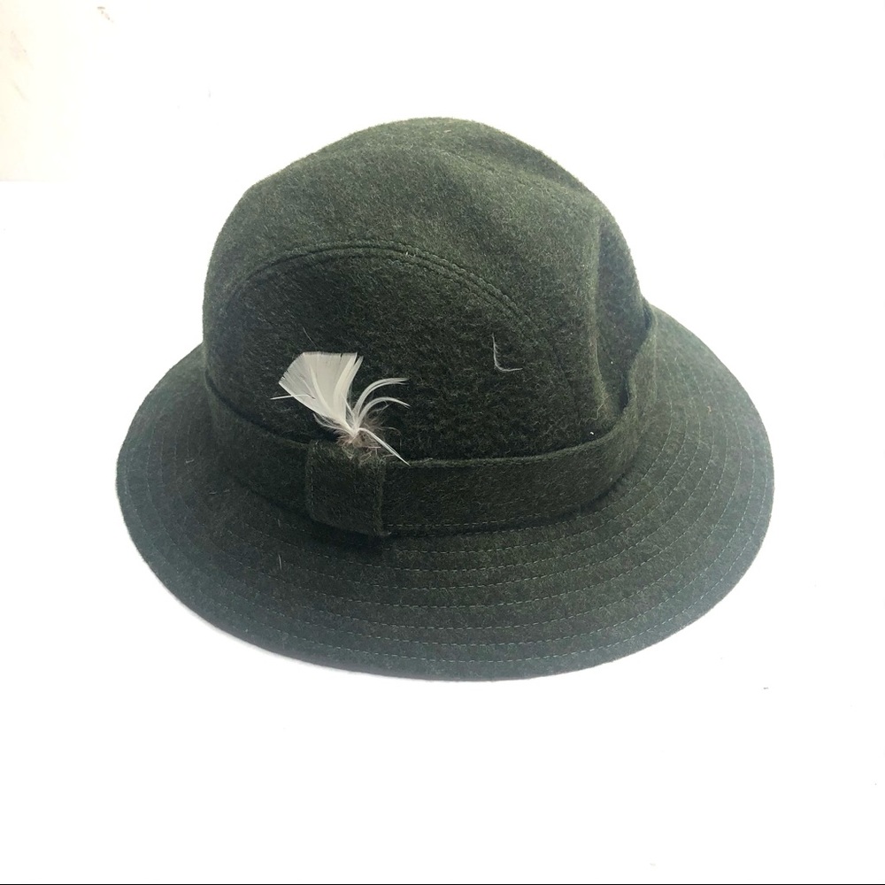 Vintage Burberry wool hat army green